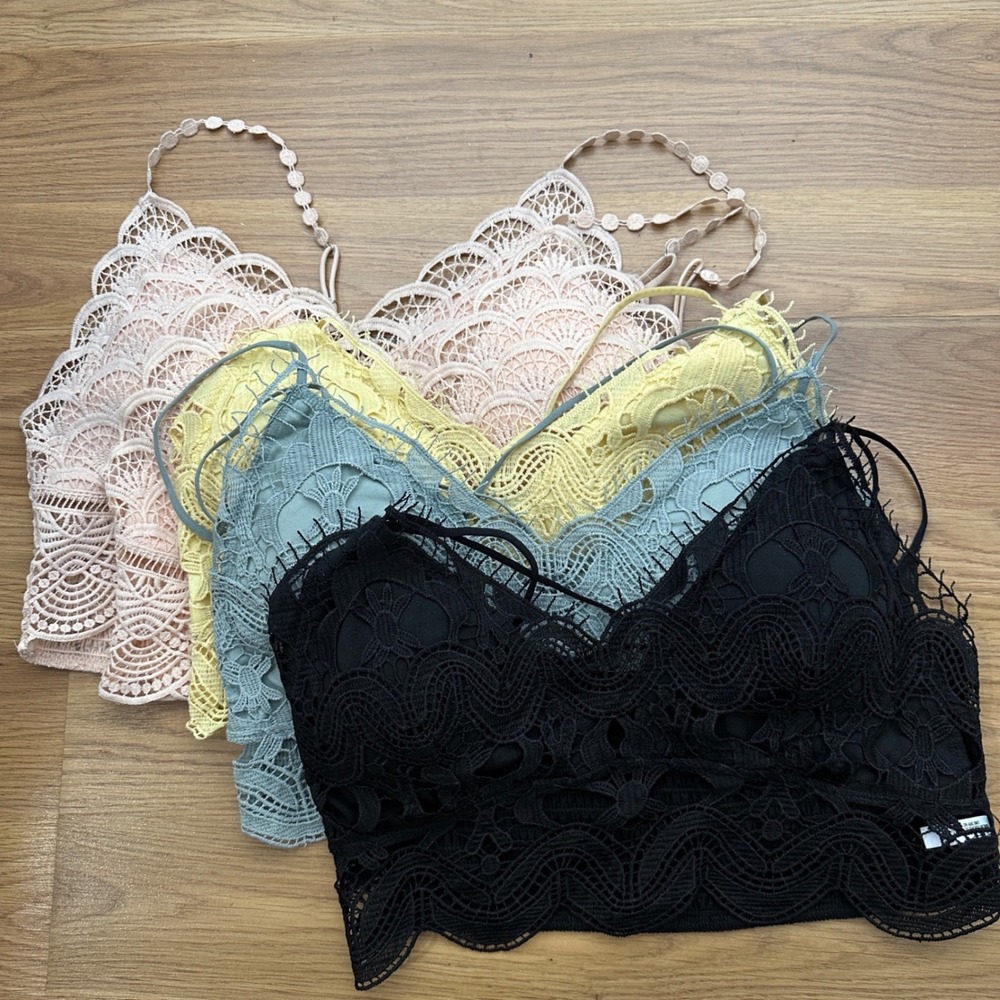 True by Rue21‎ Women's Large 5 Pack Bralette Set Multicolor Lace Boho Floral